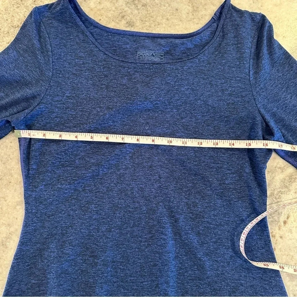 Patagonia Women Seabrook Dress 3/4 Sleeve Faux Wrap Back UPF 50+ Moon Blue Small - Picture 5 of 7